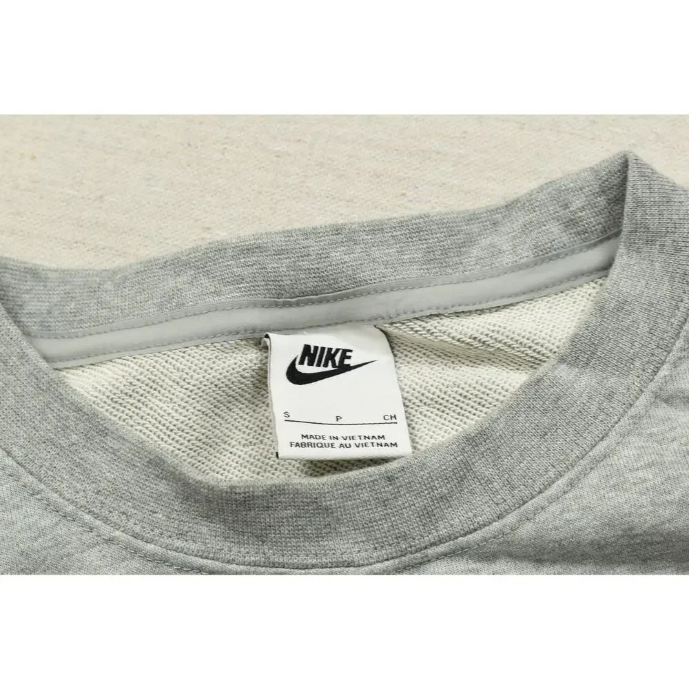 Nike Sportswear Women's Size Small Gray Black Colorblock Just Do It Cropped Swea